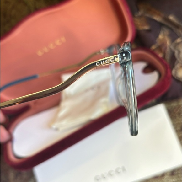 Authentic GUCCI 53mm Semi cat eye Acetate/Metal Optical Glasses New🔥 - Picture 5 of 11